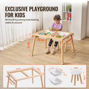 Kids Sensory Table & Chair Set Sand Water Play Table with 2 Storage Bins V952-GGZZDZHK2129ZA1KCV0
