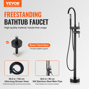 Freestanding Bathtub Faucet, Floor Mount, Freestanding Tub Filler, Shower Mixer Taps, Two Water Modes, 360 V952-GHKSLTSYXYGH0IJXEV0