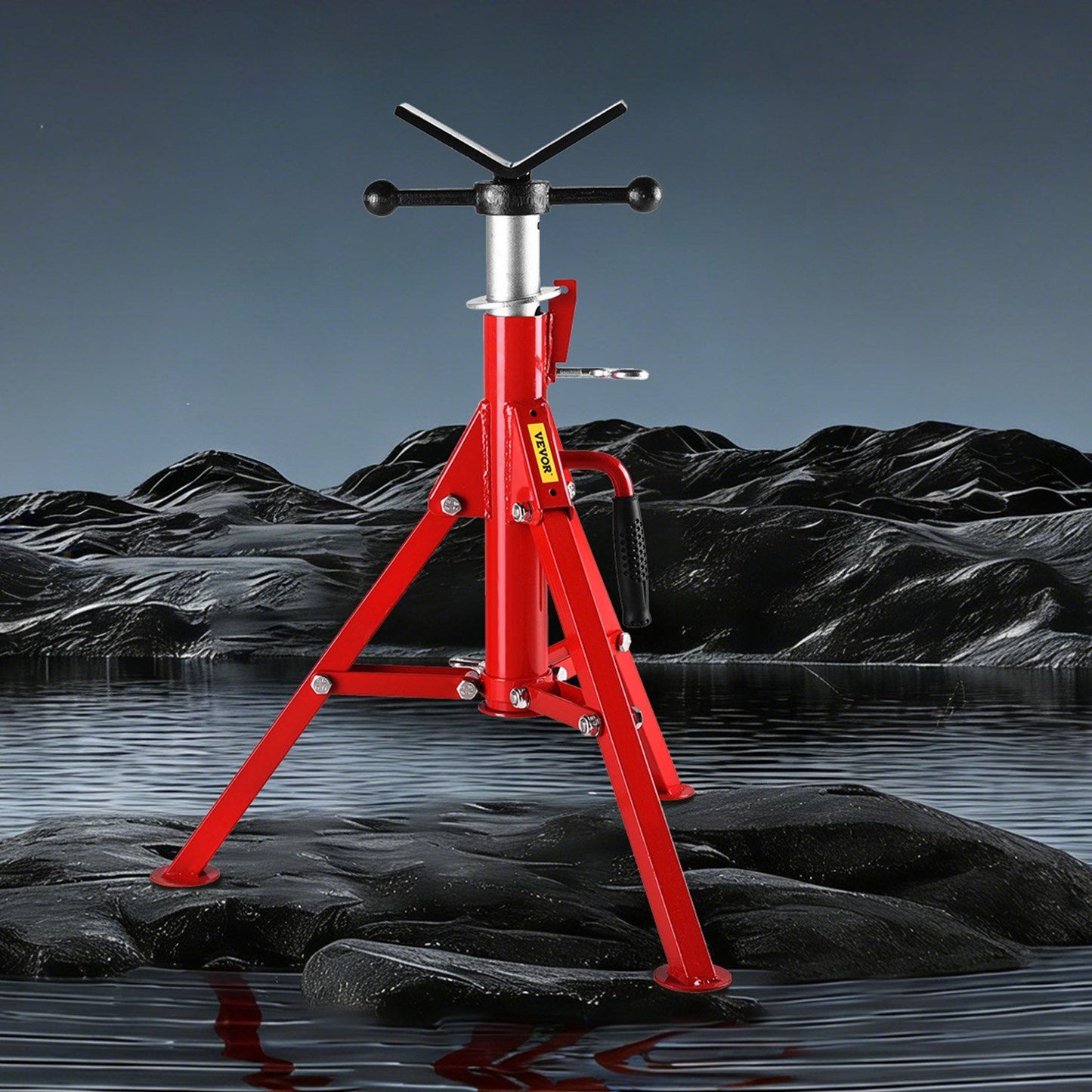 V Head Pipe Stand 0.32 - 30.48 cm Capacity, Adjustable Height 610mm-1067mm, Pipe Jack Stands 1134kg Load V952-GJ1107BGJ-VX00001V0