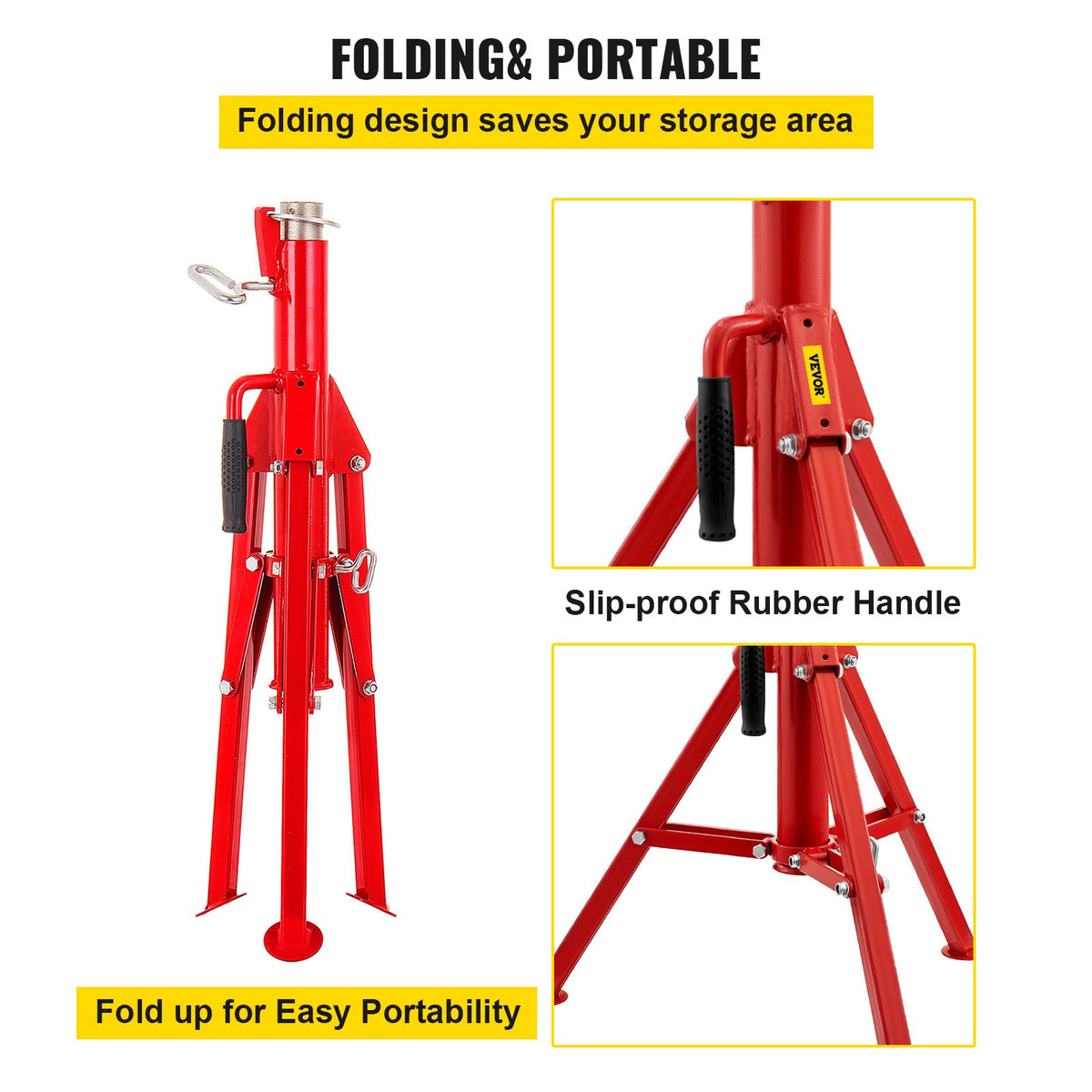 Pipe Jack Stand V-Head Foldable Legs 2500LB Max. Height 52" V952-GJ1107SGJ-VX00001V0