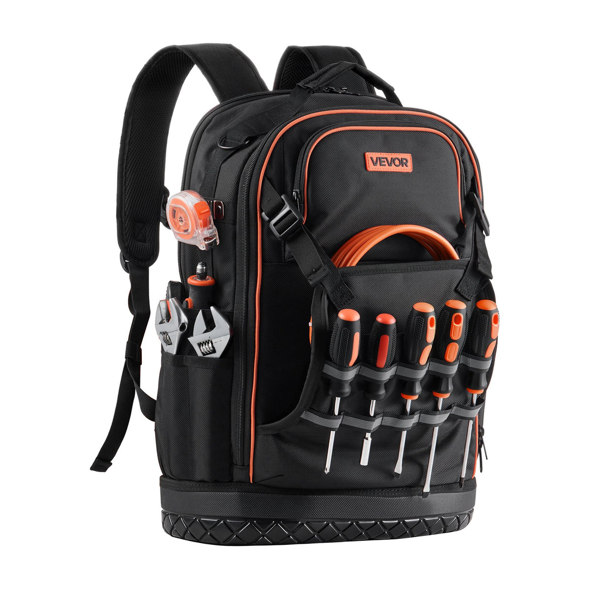 Tool Backpack, 65 Pockets, Heavy-duty Tools Storage Organizer Work Bags with Laptop Compartment & Molded V952-GJBB1416INCH5R4Z0001V0