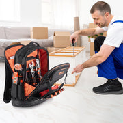Tool Backpack, 65 Pockets, Heavy-duty Tools Storage Organizer Work Bags with Laptop Compartment & Molded V952-GJBB1416INCH5R4Z0001V0