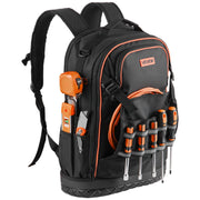Tool Backpack, 65 Pockets, Heavy-duty Tools Storage Organizer Work Bags with Laptop Compartment & Molded V952-GJBB1416INCH5R4Z0001V0