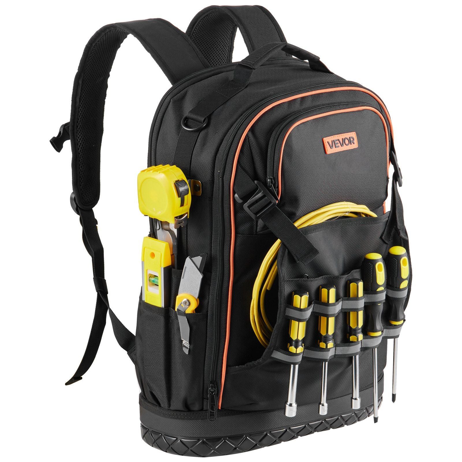 Tool Backpack with Tools, 65 Pockets, Heavy-duty Tools Storage Organizer Bags with Laptop Compartment & V952-GJBB1416INCHDUXTA001V0