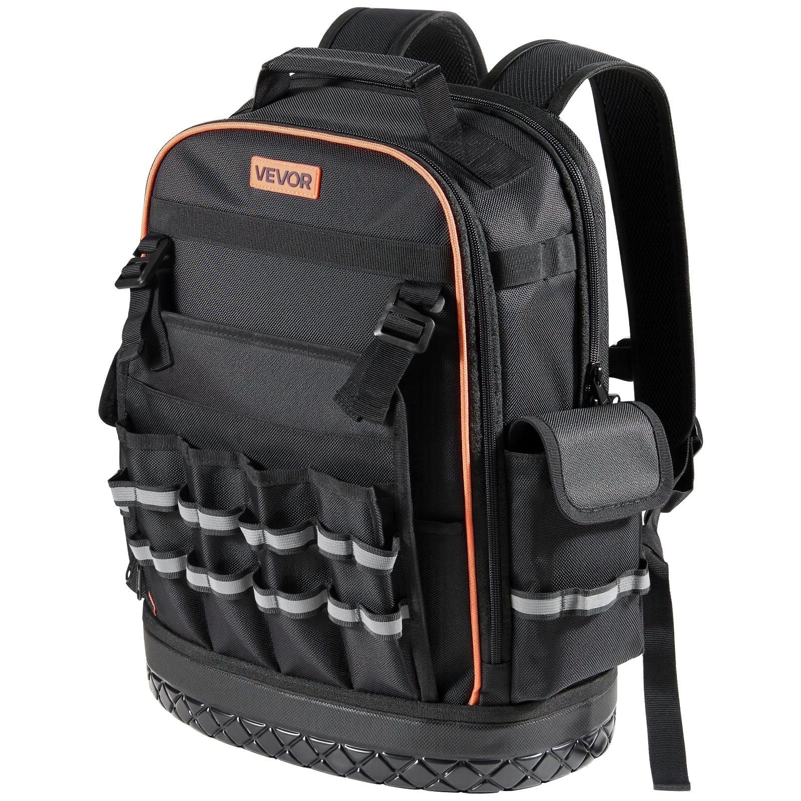Tool Backpack, 64 Pockets, Heavy-duty Tools Storage Organizer Work Bags with Laptop Compartment & Molded V952-GJBB1416INCHEILMT001V0