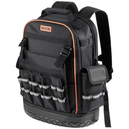Tool Backpack, 64 Pockets, Heavy-duty Tools Storage Organizer Work Bags with Laptop Compartment & Molded V952-GJBB1416INCHEILMT001V0