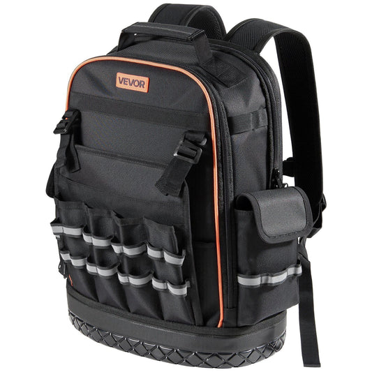 Tool Backpack, 64 Pockets, Heavy-duty Tools Storage Organizer Work Bags with Laptop Compartment & Molded V952-GJBB1416INCHEILMT001V0