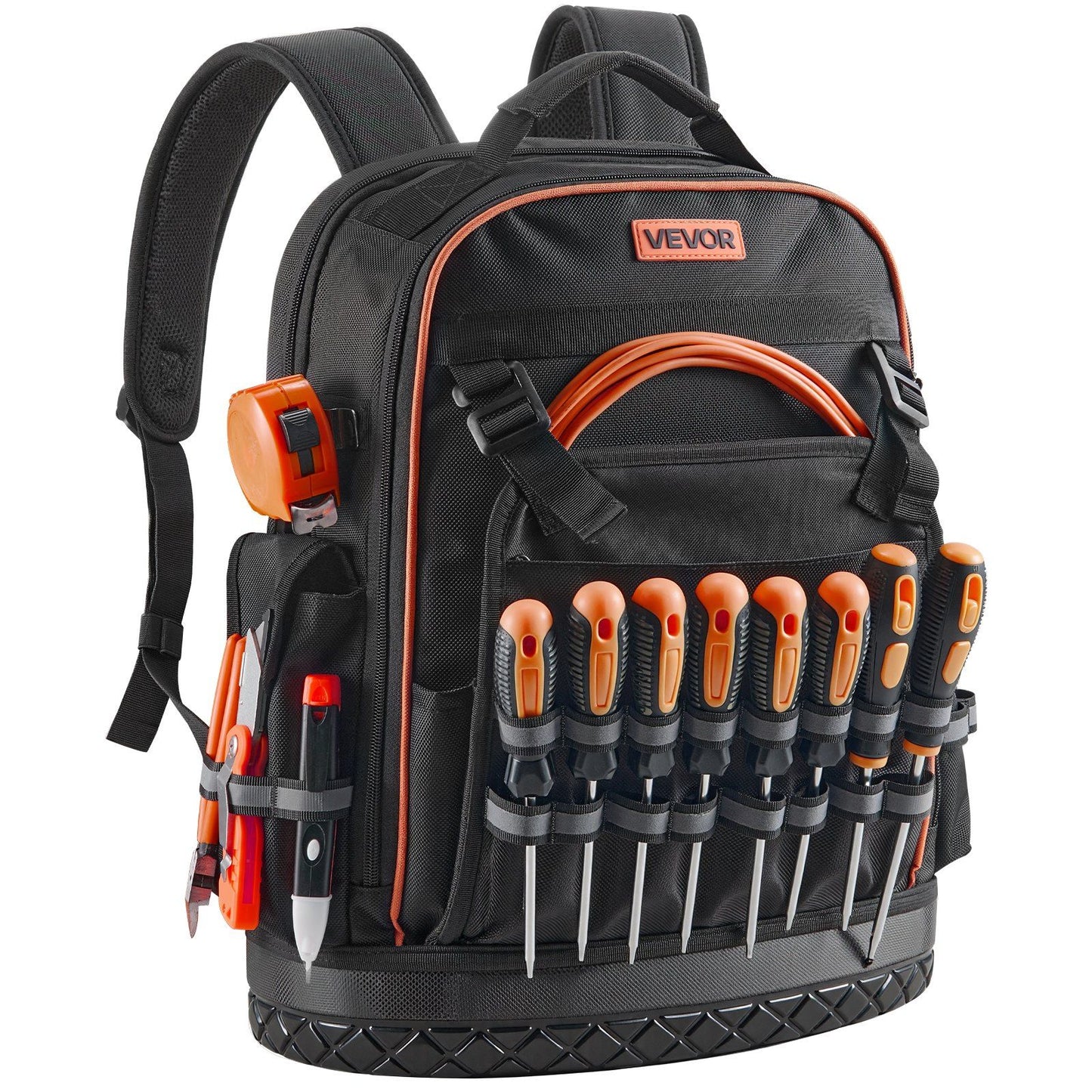 Tool Backpack, 64 Pockets, Heavy-duty Tools Storage Organizer Work Bags with Laptop Compartment & Molded V952-GJBB1416INCHEILMT001V0