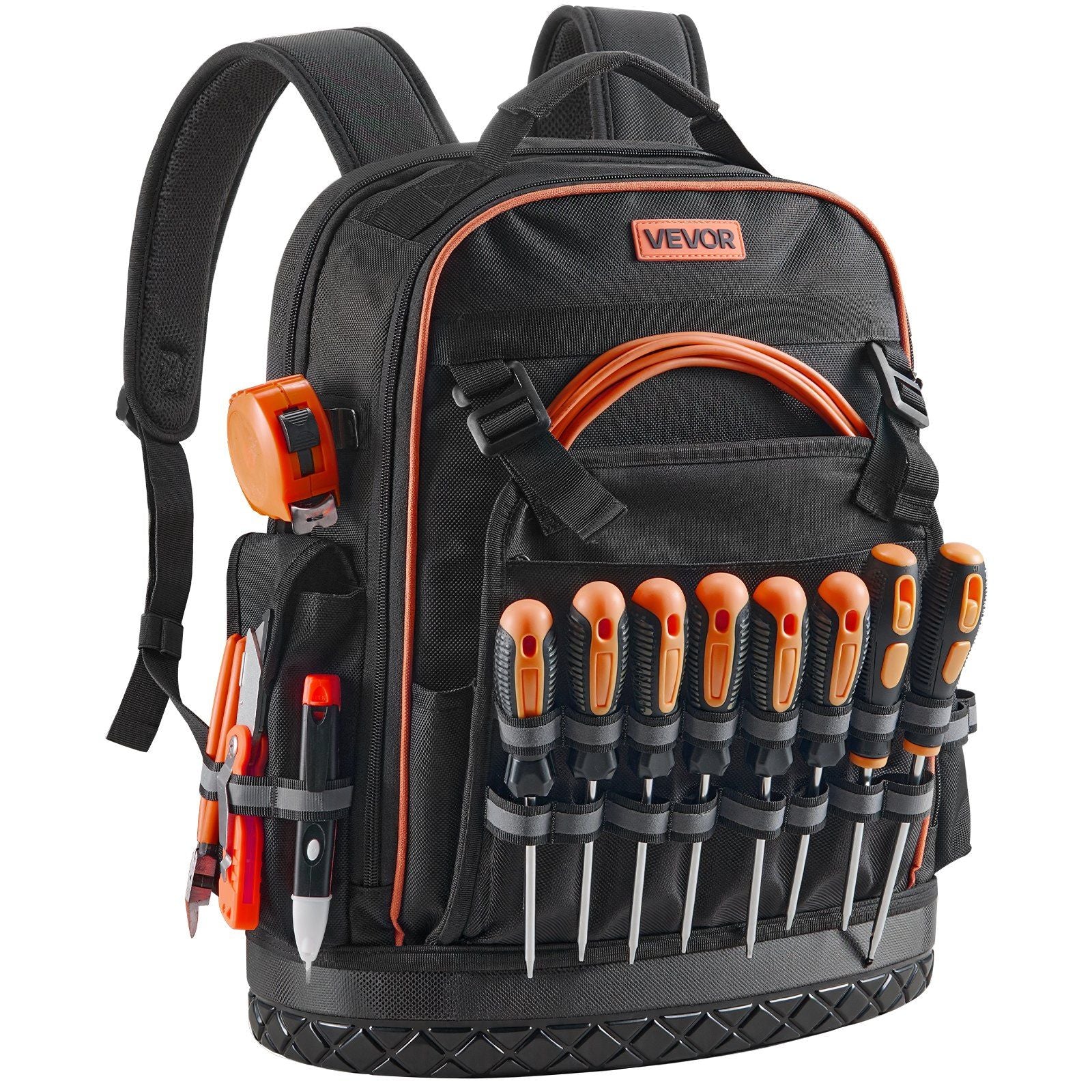 Tool Backpack, 64 Pockets, Heavy-duty Tools Storage Organizer Work Bags with Laptop Compartment & Molded V952-GJBB1416INCHEILMT001V0