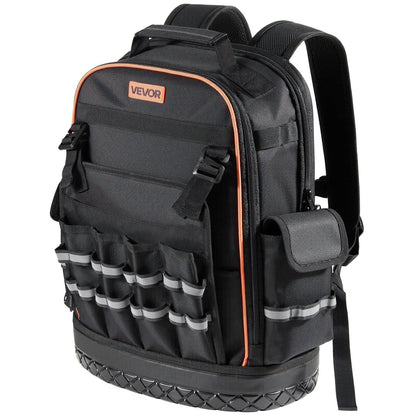 Tool Backpack, 64 Pockets, Heavy-duty Tools Storage Organizer Work Bags with Laptop Compartment & Molded V952-GJBB1416INCHEILMT001V0
