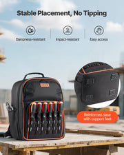 Tool Backpack, 49 Pockets, Heavy-duty Tools Storage Organizer Work Bags with Laptop Compartment & Reinforced V952-GJBBBD1012INXI8UM001V0