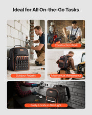 Tool Backpack, 49 Pockets, Heavy-duty Tools Storage Organizer Work Bags with Laptop Compartment & Reinforced V952-GJBBBD1012INXI8UM001V0