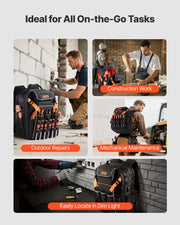 Tool Backpack, 45 Pockets, Heavy-duty Tools Storage Organizer Work Bags with Laptop Compartment & Reinforced V952-GJBBBD1214IN0W07J001V0