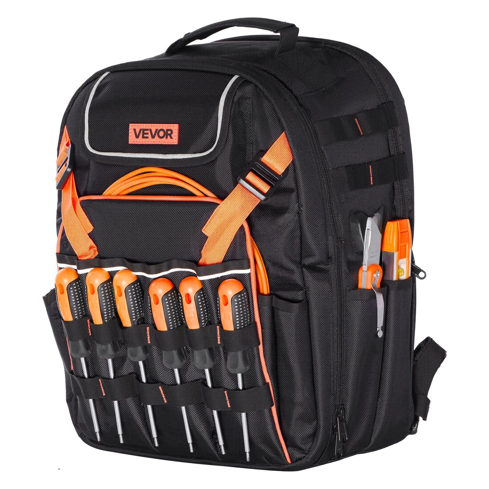 Tool Backpack, 45 Pockets, Heavy-duty Tools Storage Organizer Work Bags with Laptop Compartment & Reinforced V952-GJBBBD1214IN0W07J001V0