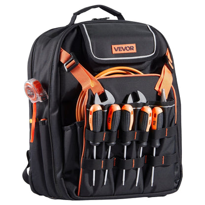 Tool Backpack, 45 Pockets, Heavy-duty Tools Storage Organizer Work Bags with Laptop Compartment & Reinforced V952-GJBBBD1214IN0W07J001V0