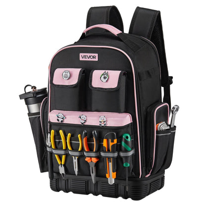 Tool Backpack, 56 Pockets, Heavy-duty Tools Storage Organizer Work Bags with Laptop Compartment & Molded V952-GJBBSLD1012I9UUIW001V0
