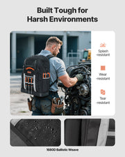 Tool Backpack, 56 Pockets, Heavy-duty Tools Storage Organizer Bags with Molded Base, Electrician Jobsite V952-GJBBSLD1214IOF1S8001V0
