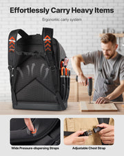 Tool Backpack, 56 Pockets, Heavy-duty Tools Storage Organizer Bags with Molded Base, Electrician Jobsite V952-GJBBSLD1214IOF1S8001V0