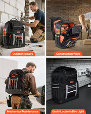 Tool Backpack, 56 Pockets, Heavy-duty Tools Storage Organizer Bags with Molded Base, Electrician Jobsite V952-GJBBSLD1214IOF1S8001V0