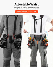 Tool Belt, 22 Pockets Tool Pouch with Suspenders for Men, Heavy Duty Adjustable Utility Belt Bag Suspenders V952-GJDDKXCGKSYBIQ911001V0