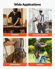 Tool Belt, 22 Pockets Tool Pouch with Suspenders for Men, Heavy Duty Adjustable Utility Belt Bag Suspenders V952-GJDDKXCGKSYBIQ911001V0