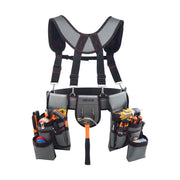 Tool Belt, 22 Pockets Tool Pouch with Suspenders for Men, Heavy Duty Adjustable Utility Belt Bag Suspenders V952-GJDDKXCGKSYBIQ911001V0