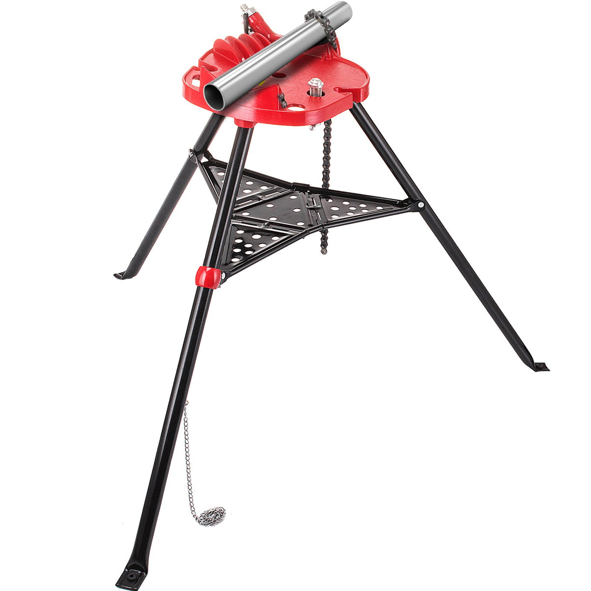 Tripod Pipe Chain Vice Stand 1/8" to 6" w/ Steel Legs & Rubber Mounts Bib V952-GJDJLGQZJ00000001V0