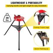 Tripod Pipe Chain Vice Stand 1/8" to 6" w/ Steel Legs & Rubber Mounts Bib V952-GJDJLGQZJ00000001V0