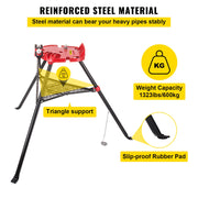 Tripod Pipe Chain Vice Stand 1/8" to 6" w/ Steel Legs & Rubber Mounts Bib V952-GJDJLGQZJ00000001V0