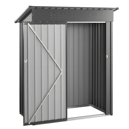 1533 x 876 x 1815 mm Metal Garden Shed, Storage Building with Lockable Door & 2 Louver Vents, Sloped Roof V952-GJF53FTHHSMSOZT3V001V0