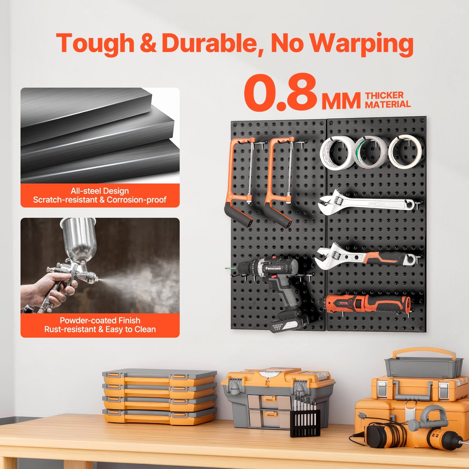 Metal Pegboard Panels609.6 x 304.8 mm2 Panels Wall Organizer for Home V952-GJGBHSJS241219C35V0