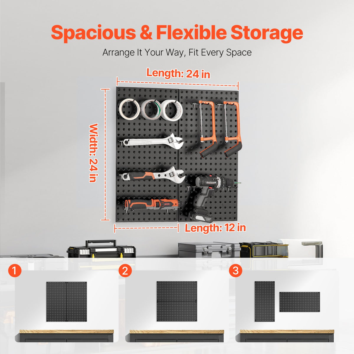 Metal Pegboard Panels609.6 x 304.8 mm2 Panels Wall Organizer for Home V952-GJGBHSJS241219C35V0