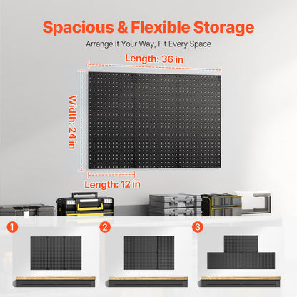 Metal Pegboard Panels609.6 x 304.8 mm3 Panels Wall Organizer for Home V952-GJGBHSJS24127XEN9V0