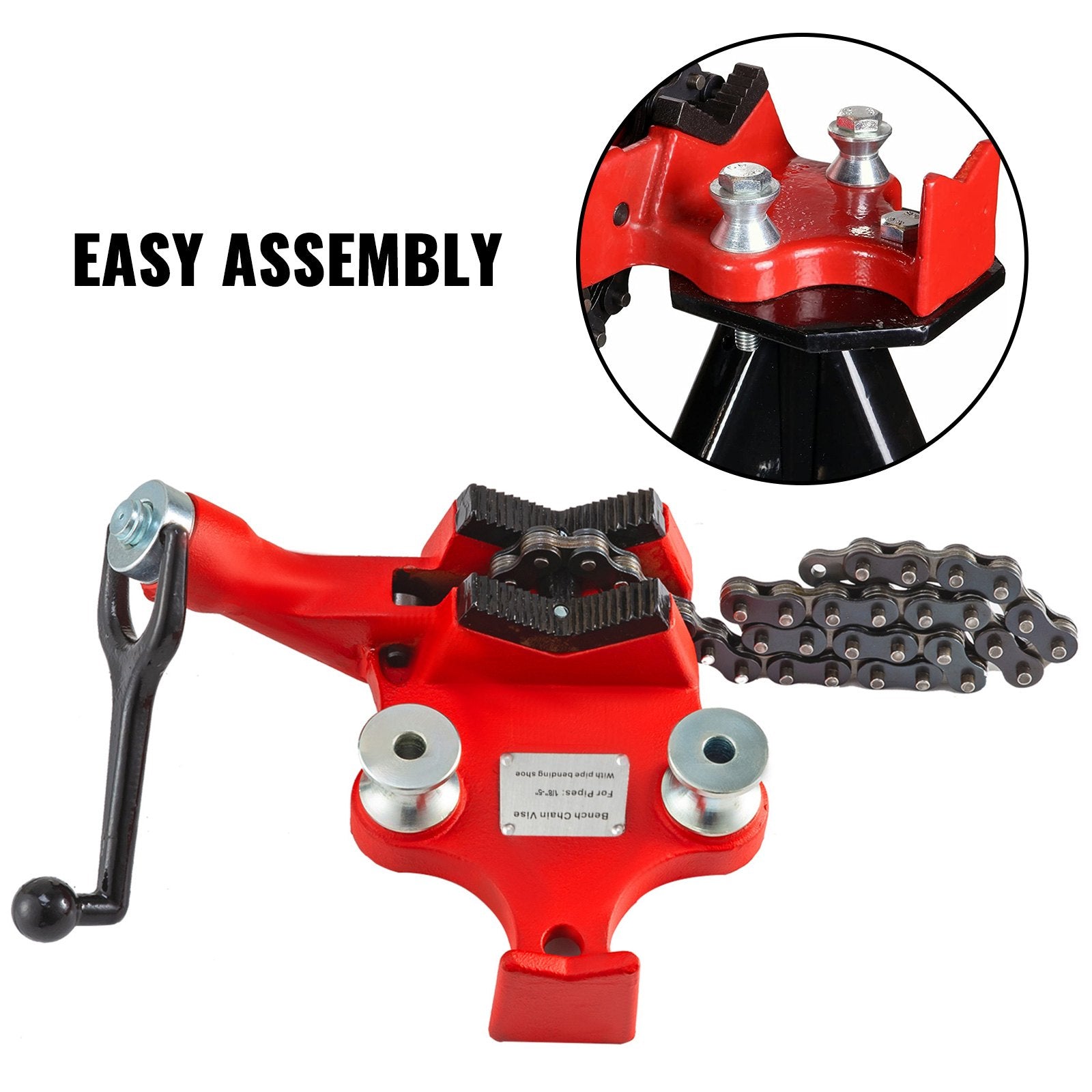 Screw Bench Chain Vice For 1/8'' to 5'' Pipe Bench Vice With Crank Handle V952-GJLGTHQ0000000001V0