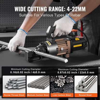 1500W Electric Hydraulic Rebar Cutter Cutting up to 7/8 Inch #7 4-22mm V952-GJQDJQX22MML1ACN8V3