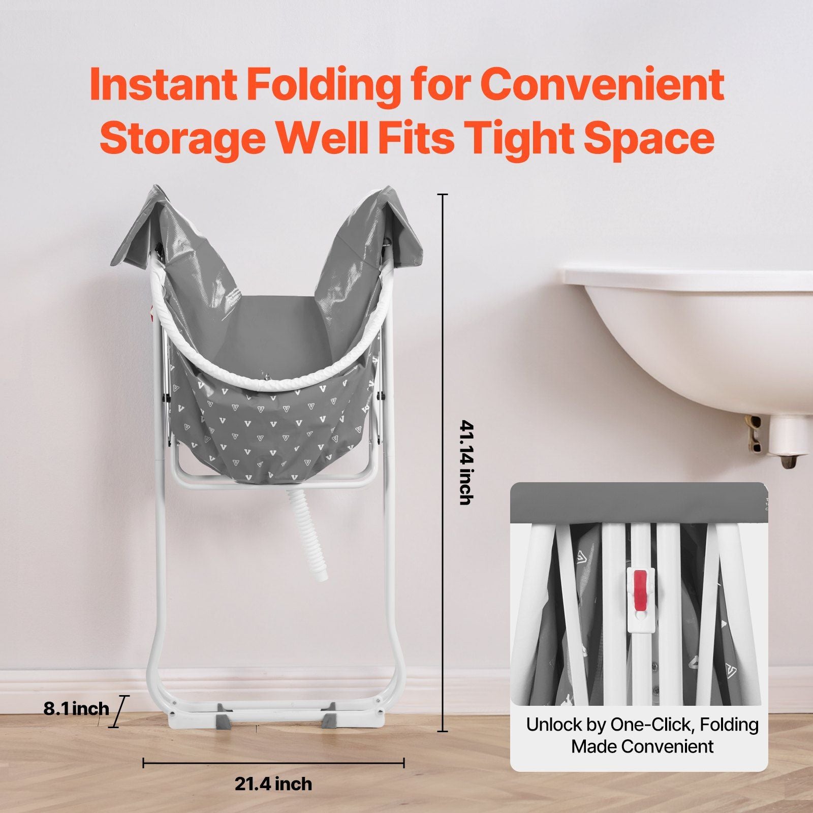 Portable Dog Bathtub, Elevated & Foldable Space-saving Pet Shower Station with Efficient Drainage, Bathing V952-GJRQCWYGQHSKWNN3XV0