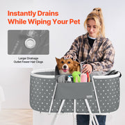 Portable Dog Bathtub, Elevated & Foldable Space-saving Pet Shower Station with Efficient Drainage, Bathing V952-GJRQCWYGQHSKWNN3XV0