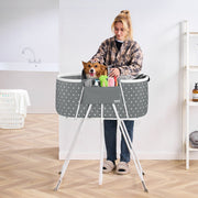 Portable Dog Bathtub, Elevated & Foldable Space-saving Pet Shower Station with Efficient Drainage, Bathing V952-GJRQCWYGQHSKWNN3XV0