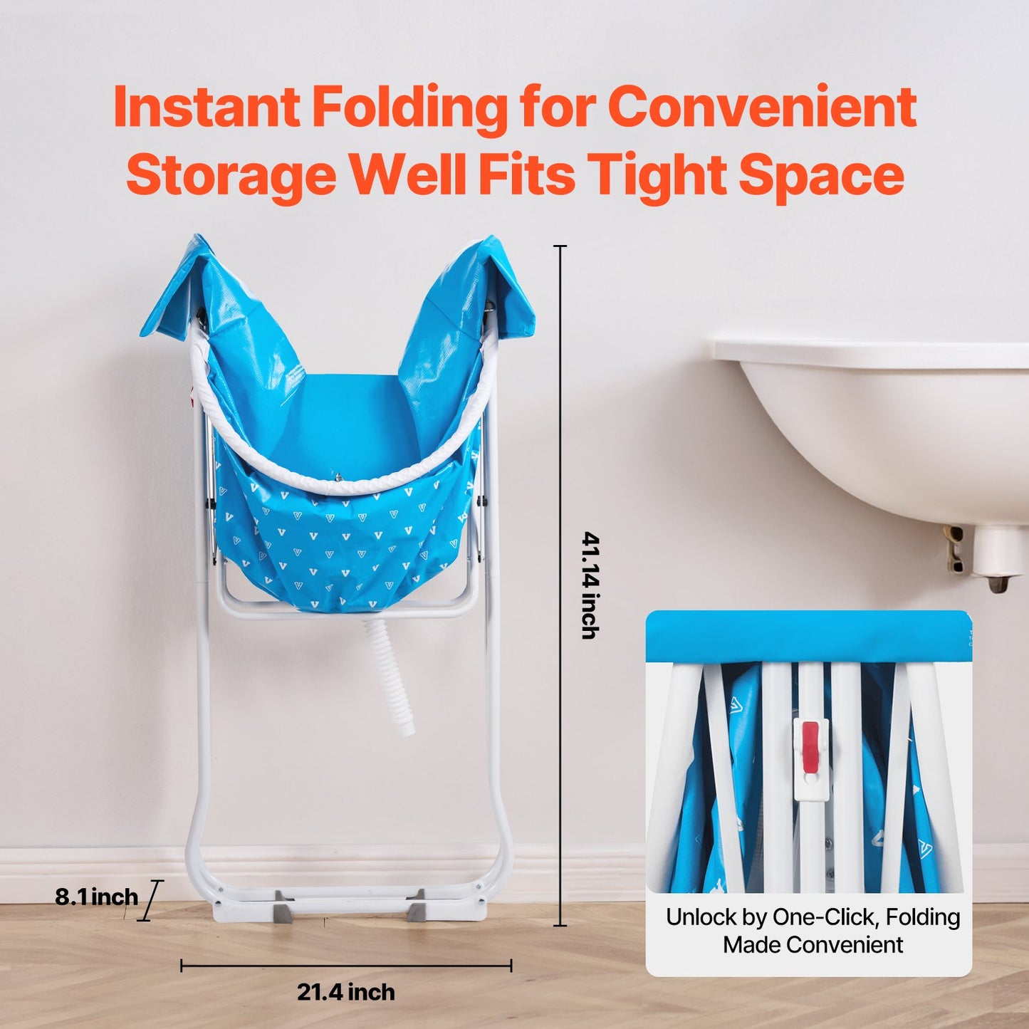 Portable Dog Bathtub, Elevated & Foldable Space-saving Pet Shower Station with Quick Drainage, Bathing Tub V952-GJRQCWYGQLSKDSN88V0