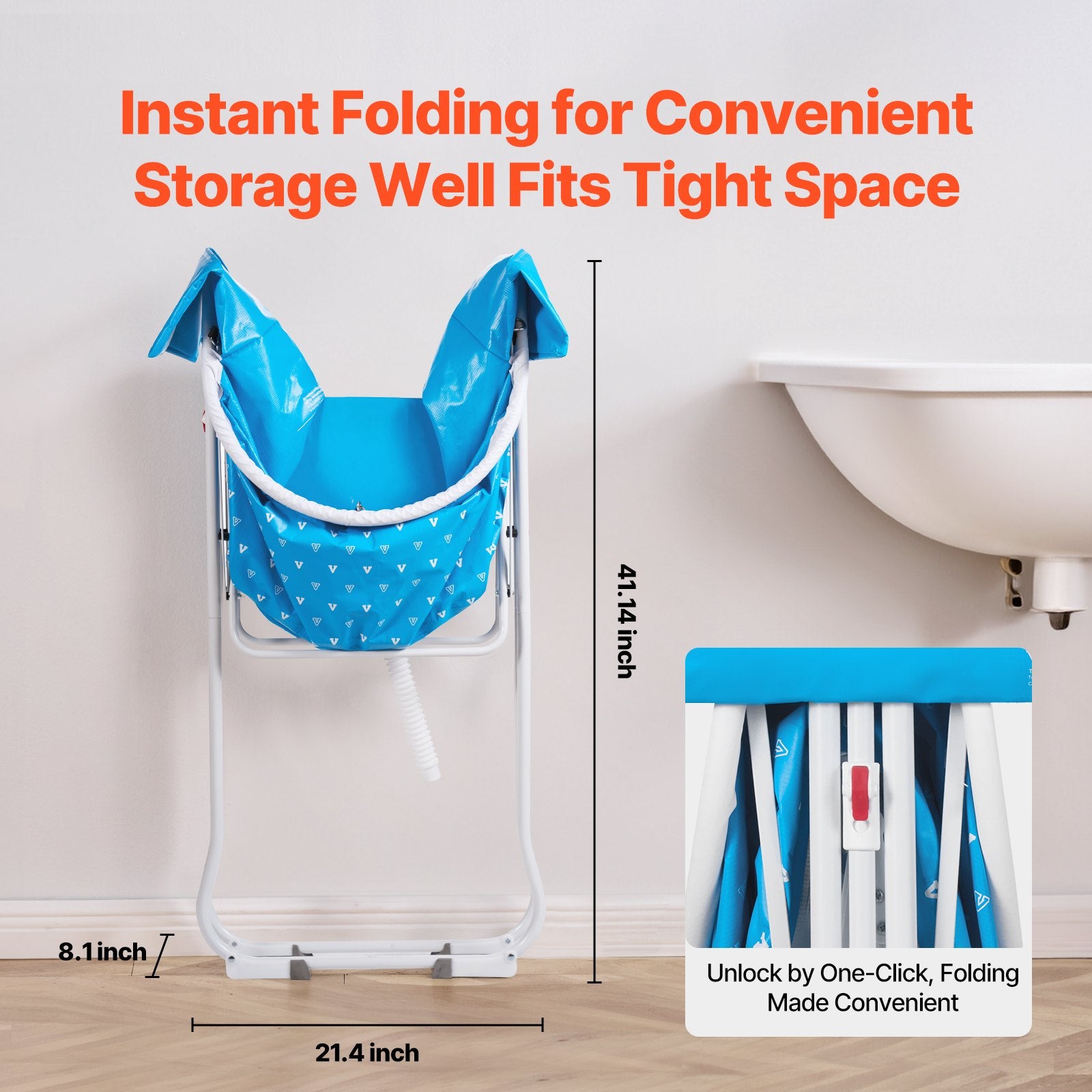 Portable Dog Bathtub, Elevated & Foldable Space-saving Pet Shower Station with Quick Drainage, Bathing Tub V952-GJRQCWYGQLSKDSN88V0