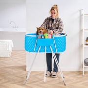 Portable Dog Bathtub, Elevated & Foldable Space-saving Pet Shower Station with Quick Drainage, Bathing Tub V952-GJRQCWYGQLSKDSN88V0
