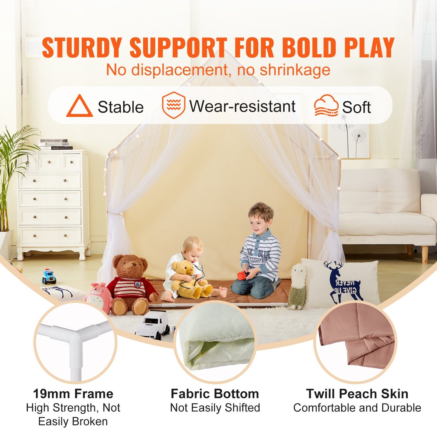 Kids Play Tent, Kids Tent for Kids 1-5 Years Old, Toddler Tent with Mat and Tent Lamp, Tent for Kids with V952-GJSETZPMGZP5OBPMNV9
