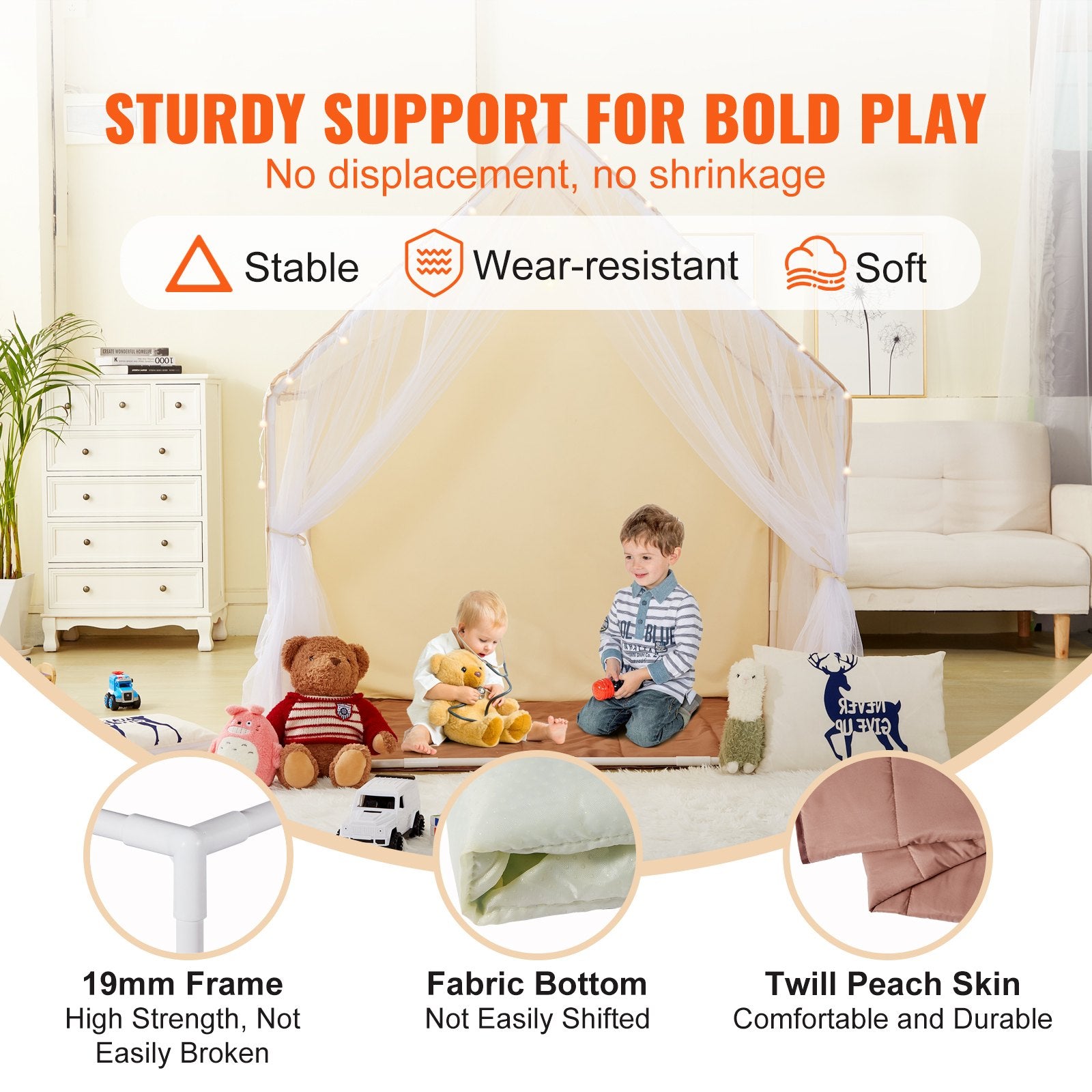 Kids Play Tent, Kids Tent for Kids 1-5 Years Old, Toddler Tent with Mat and Tent Lamp, Tent for Kids with V952-GJSETZPMGZP5OBPMNV9