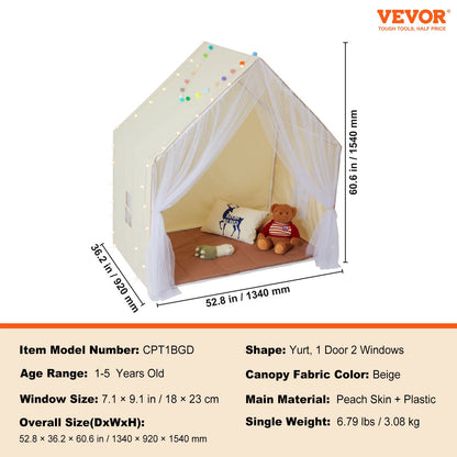 Kids Play Tent, Kids Tent for Kids 1-5 Years Old, Toddler Tent with Mat and Tent Lamp, Tent for Kids with V952-GJSETZPMGZP5OBPMNV9