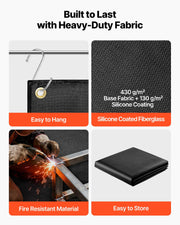 Welding Blanket, 1829mm x 2438mm Silicone Coated Fiberglass Welding Blanket, 1800 degrees F Heat Resistant V952-GJTCBLXWHTTCEJ8VR001V0