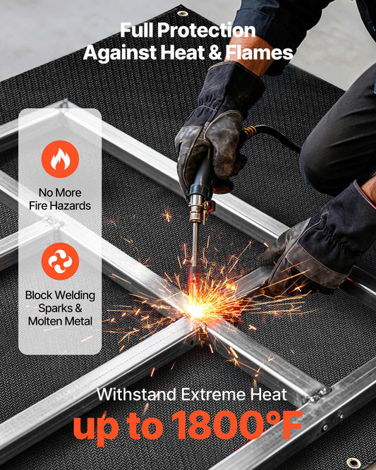 Welding Blanket, 1219mm x 1829mm Silicone Coated Fiberglass Welding Blanket, 1800 degrees F Heat Resistant V952-GJTCBLXWHTTCO5VKE001V0