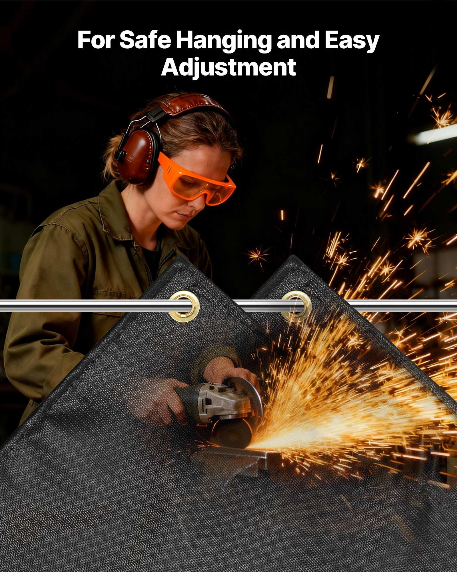 Welding Blanket, 1219mm x 1829mm Silicone Coated Fiberglass Welding Blanket, 1800 degrees F Heat Resistant V952-GJTCBLXWHTTCO5VKE001V0