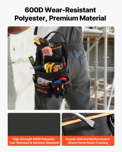 Tool Pouch with Belt, 14 Pockets Professional Tool Belt Pouch for Men, Heavy Duty Detachable Adjustable V952-GJYDKXZYKDYBZ1J5M001V0