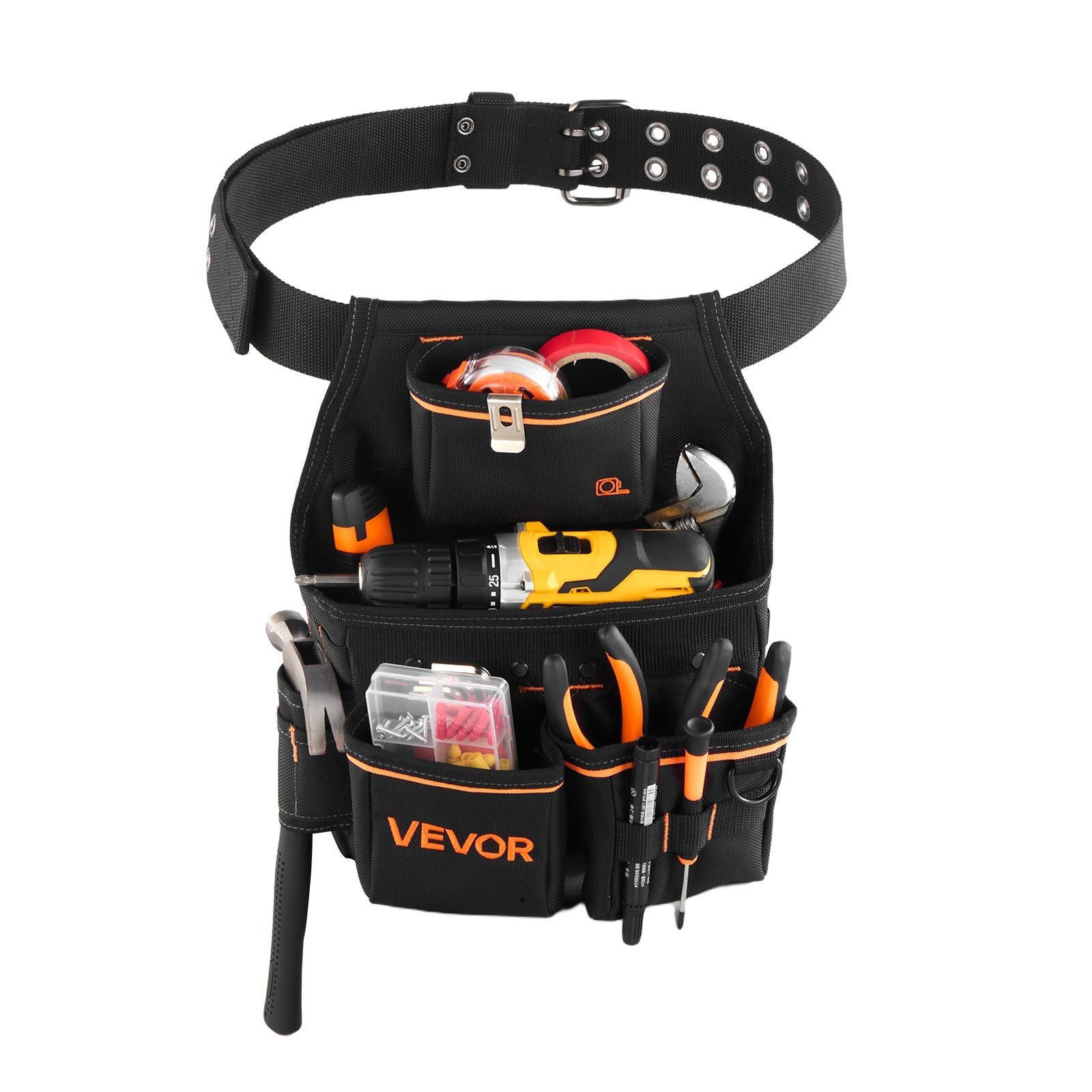 Tool Pouch with Belt, 14 Pockets Professional Tool Belt Pouch for Men, Heavy Duty Detachable Adjustable V952-GJYDKXZYKDYBZ1J5M001V0