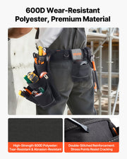 Tool Belt, 18 Pockets Professional Tool Pouch for Men, Heavy Duty Adjustable Utility Belt Detachable Work Bag V952-GJYDKXZYKSYBRCQ0J001V0